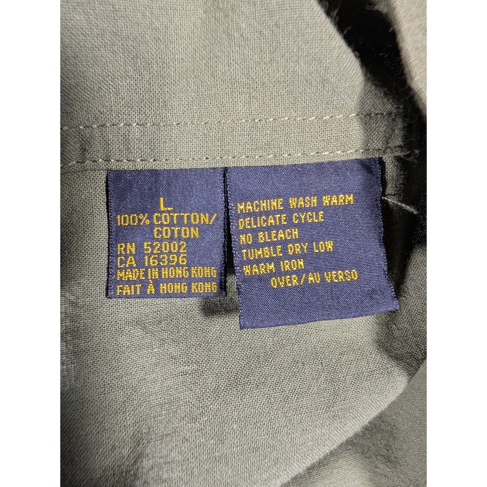 Vintage Lizsport Olive Green Cotton Belted Safari Utility Jacket Women's Large - Picture 6 of 11